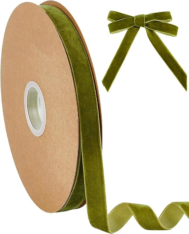 Visita la tienda de PH PandaHall PH PandaHall Cinta de terciopelo verde oliva de 15 mm — Envoltorio regalo