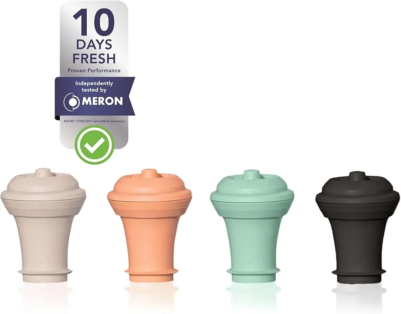 Visita la tienda de Vacuvin Vacu Vin Tapones al Vacío Reutilizables – Set de 4 – Sello Hermético para Conservar el Vino Hasta 10 Días – Compatibles con la Bomba Wine Saver – Aptos para Lavavajillas — Vino y mesa festiva