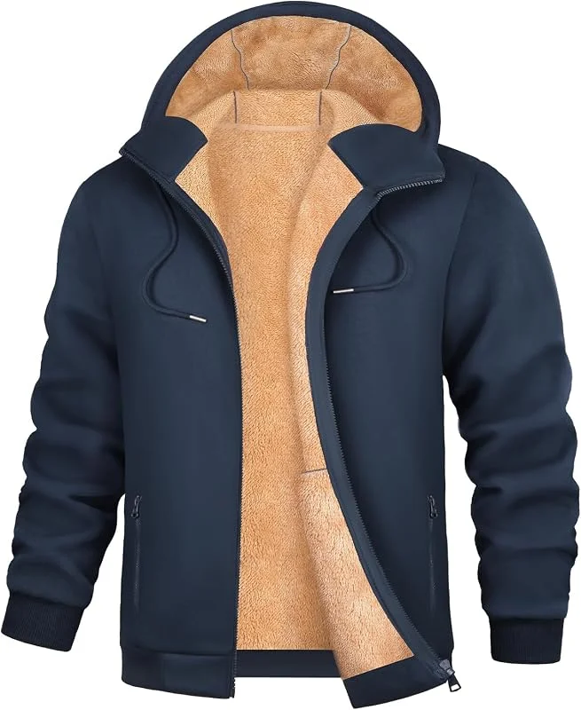 Visita la tienda de PASUDA Sudadera con Capucha Hombre con Forro Polar Invierno Chaqueta Sudadera de Cremallera Completa Cómoda Manga Larga Informal Cálido Hoodie Abrigo con Bolsillo — Ropa Navidad