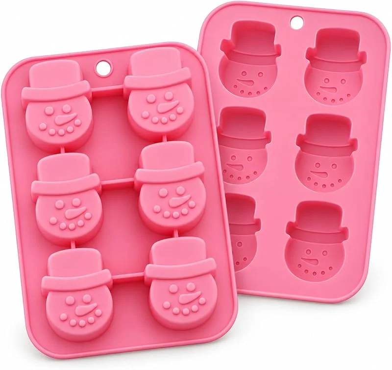 FantasyDay Premium Antiadherente Moldes para tartas (Set de 2), FantasyDay Moldes de Silicona para Caramelos, Chocolate, Hornear, Tarta, Galletas, Jabón, Hielo - Snowmans de la Navidad — Hogar y cocina