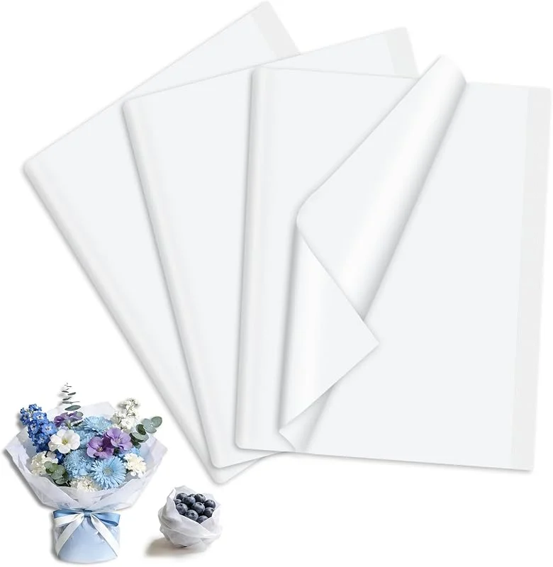 xiaowanwan 120 Hojas Papel de Seda, 35x 50 cm Papel Seda Manualidades para Envolver Regalos Relleno, Pascua, Día de San Valentín Bodas Decoraciones (Blanco) — Envoltorio regalo