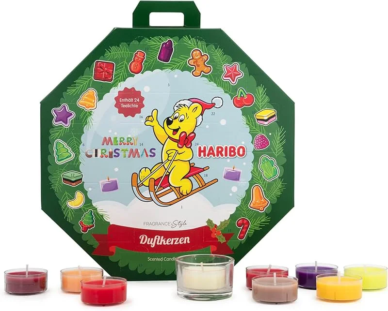 Visita la tienda de HARIBO Calendario de Adviento Haribo™ Teelights, velas aromáticas, 24 velas de té, duroplástico y vidrio, ambiente acogedor. — Cena a la luz de velas