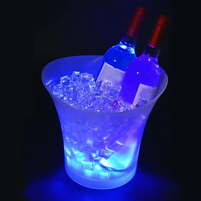 Visita la tienda de Tiandirenhe Tiandirenhe 5l Cubitera, Colorido Led Luz Hielo Cubo De Champán, Color Se Puede Configurar, Degradado De Colores, Destello De Colores, Cubiteras para Botellas — Vino y mesa festiva