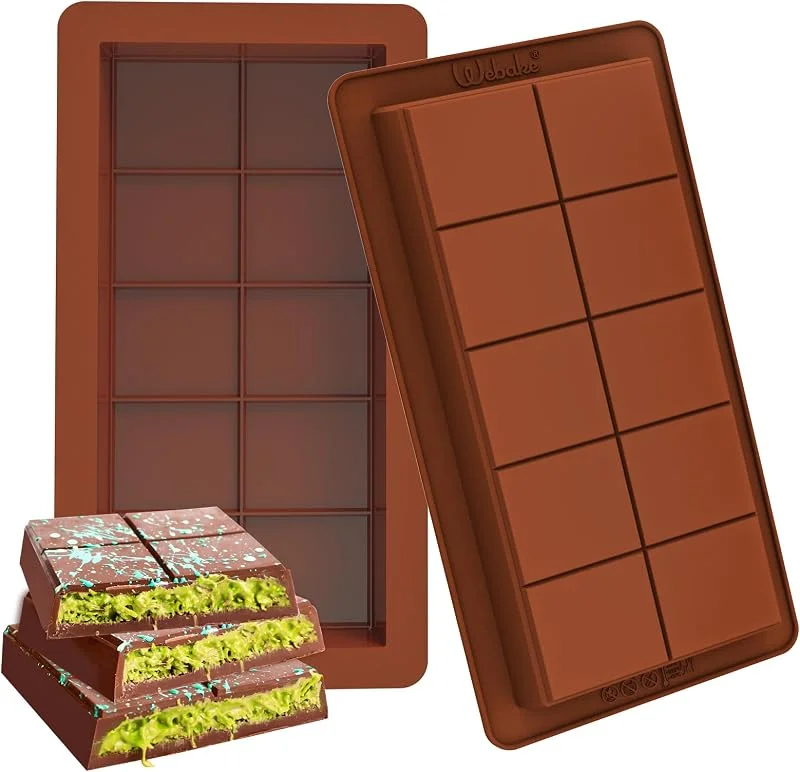 Webake Molde Turron Silicona Molde Chocolate Tableta Profunda 2 Piezas Moldes de Chocolato Profundo Molde de Barra de Chocolate — Hogar y cocina