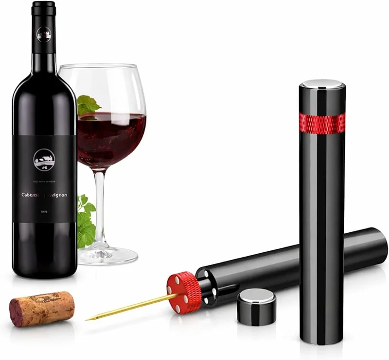 Visita la tienda de SEED SEED Sacacorchos profesional de aire comprimido – Abre botellas de vino sin esfuerzo y sin romper el corcho – Ideal para cenas, regalos y amantes del vino – sacacorchos vino aire (Rojo) — Vino y mesa festiva