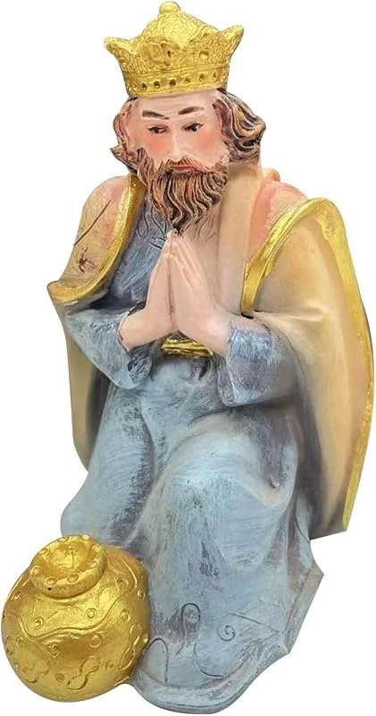 Visita la tienda de ABOOFAN ABOOFAN Figura del Rey Arrodillado del Belén, Resina Pintada a Mano — Decoracion Navidad