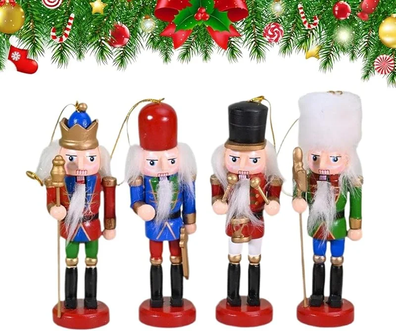 Genérico Adornos De Cascanueces Para Árbol De Navidad 4 Piezas Clásicas Decoración — Decoracion Navidad