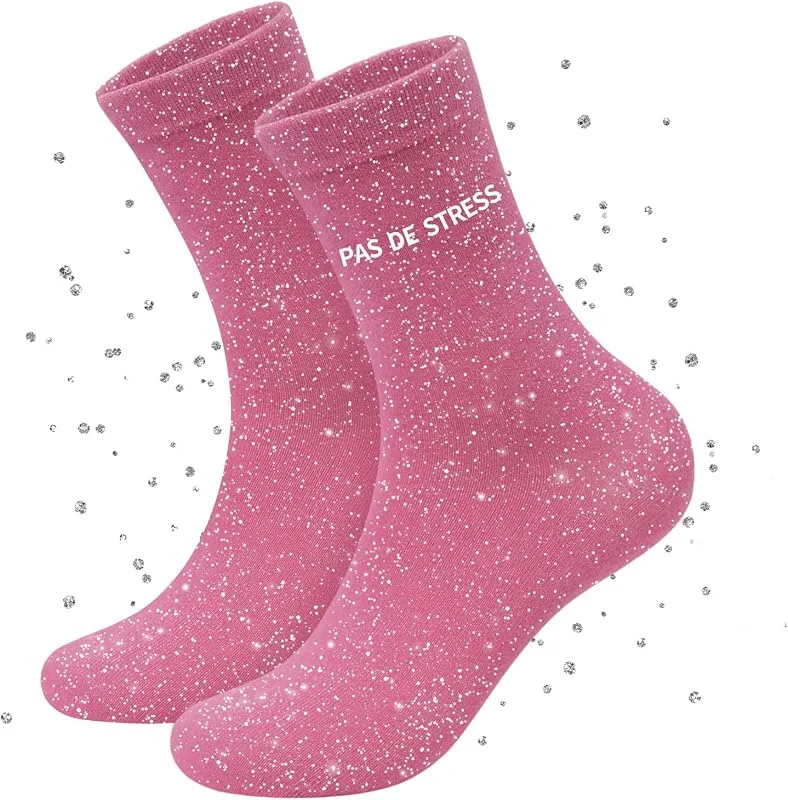 Maudzlan Calcetines de lentejuelas para mujer, calcetines de lentejuelas, con purpurina y ultratendencia, Navidad, cumpleaños, maestro, mamá, regalo de fantasía — Ropa Navidad