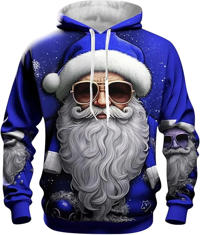 Generic Jersey de Navidad para hombre con cuello suelto, cómodo, navideño, moderno, cálido, ideal para invierno, vacaciones, ocio, oficina, regalo versátil — Ropa Navidad