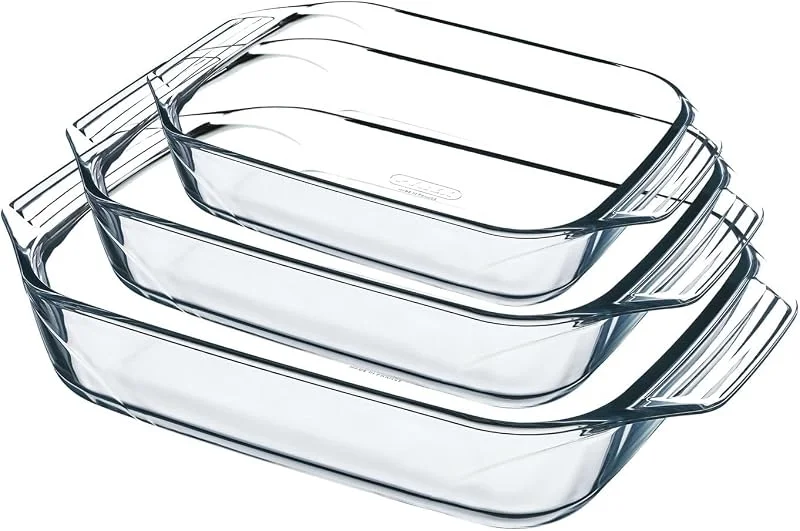 Visita la tienda de PYREX Pyrex Irresistible Set de 3 Fuentes para el Horno de Extrema Resistencia a Choques Térmicos, 3 Unidades, Transparente — Hogar y cocina