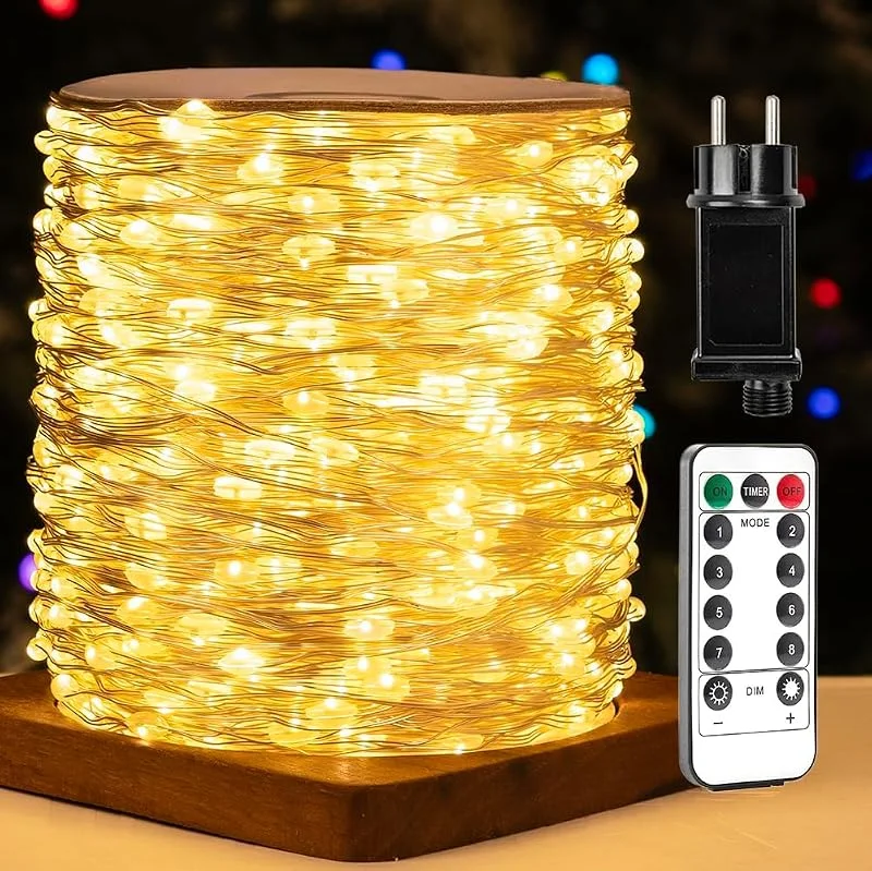 Visita la tienda de ZELUXDOT 2000 luces LED, 200m, exteriores. Impermeables y de cobre, con 8 modos ajustables por control remoto. Ideales para dormitorios, patios, jardines, bodas, fiestas y árboles de Navidad. — Decoracion Navidad
