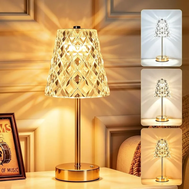 Morotty Lámpara de Mesa Recargable, Lámparas de Escritorio Led Inalámbricas — Cena a la luz de velas