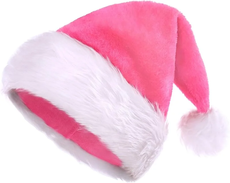 Visita la tienda de KONVINIT KONVINIT Gorro de Navidad de Felpa de Papá Noel Peludo Gorro papá Noel Sombrero de Navidad Gorro Papa Noel Adulto con Forro Cálido, Rojo — Ropa Navidad