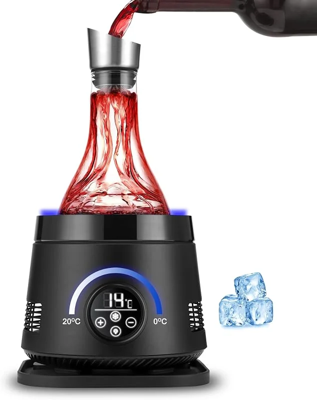 Cobalance Decantador eléctrico para enfriar vino, 1500 ml, 50 onzas, 24 horas, vino rojo y blanco o champaña, aireador de vino, regalos y accesorios para hombres y mujeres — Vino y mesa festiva
