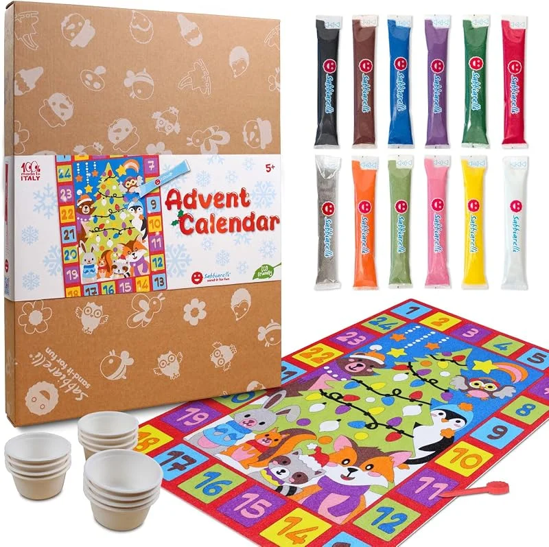 Visita la tienda de Sabbiarelli Sabbiarelli – Maxi Set Calendario de Adviento 5+, Kit de Sand Art Navideño — Adviento y mesa