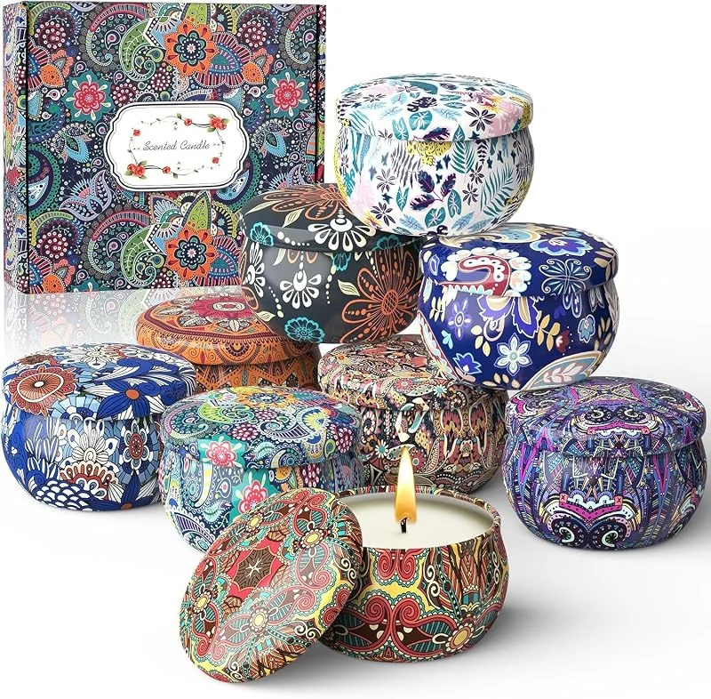 Auriostar Velas Aromáticas, Juego de 9 Piezas Velas Perfumadas de Regalo Mujeres — Cena a la luz de velas