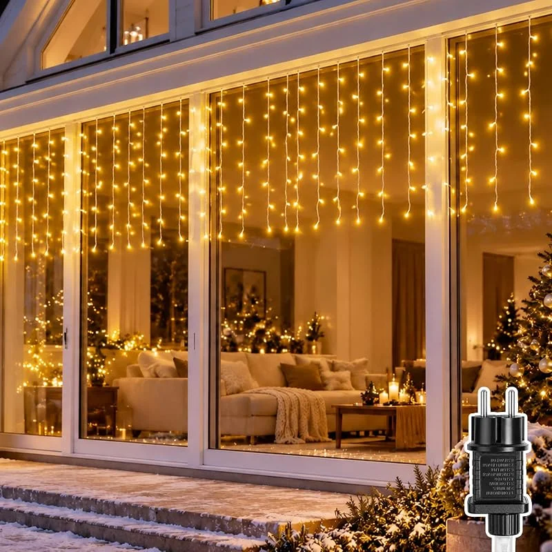 Visita la tienda de AGOTD AGOTD Cortina de luces LED para ventana, 6 x 1 m — Luces Navidad
