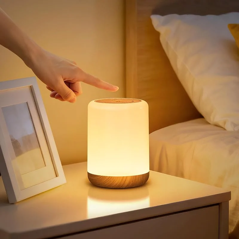 VIWAVE Lamparas de Mesita de Noche Táctil, 256 Colores RGB & 3 modos — Cena a la luz de velas