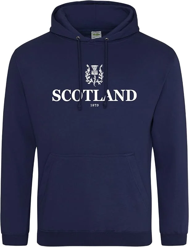 Purple Print House Scotland - Sudadera con capucha para hombre, diseño de cardo escocés — Ropa Navidad