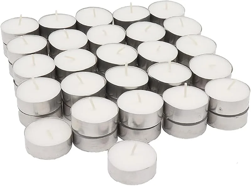 Visita la tienda de Rock and Baby 50 x Velas de Té Blancas Individuales Sin Fragancia - Candelitas sin Olor 39 mm Diámetro - Ideal Calientaplatos, Decoración, Ambientación, Quemador de Esencias — Cena a la luz de velas