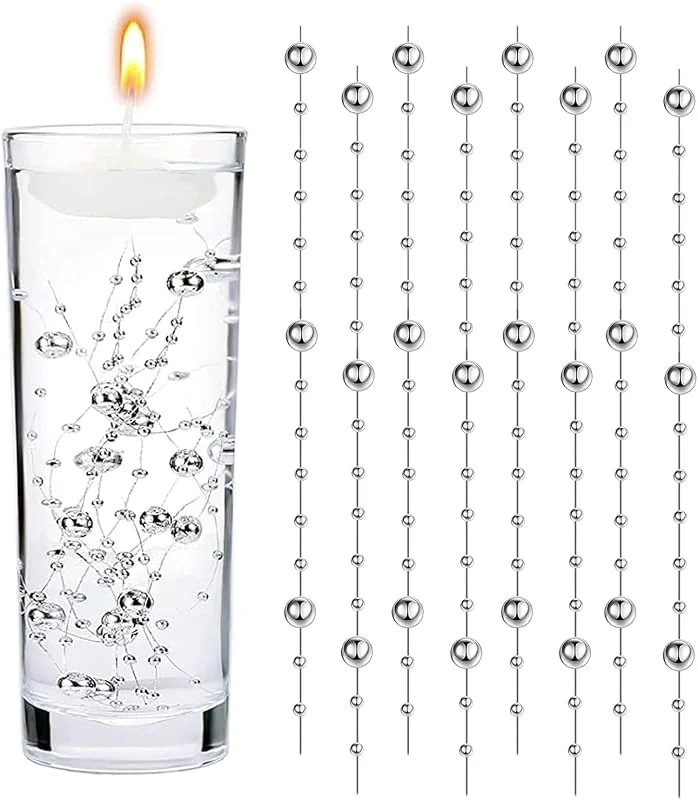 GEFIRE Guirnalda de Cuentas 18 Piezas Guirnalda de Perlas 1.2M Navidad — Cena a la luz de velas
