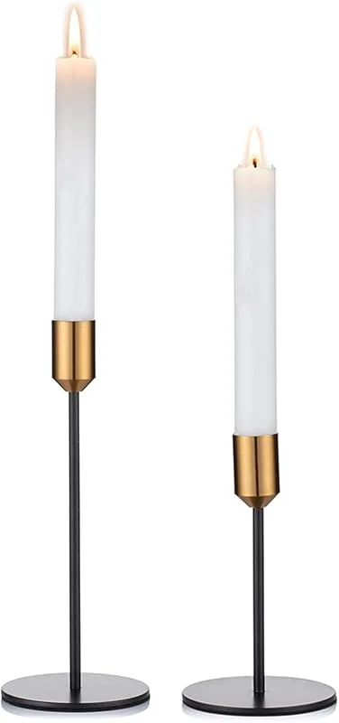Visita la tienda de Nuptio Nuptio Candelabros Negros y Dorados: Soporte Cónico Vintage para Mesa, Centro de Mesa, Decoraciones para Bodas, Cumpleaños, Fiestas, Navidad, Halloween, Comedor - 2 Piezas — Cena a la luz de velas