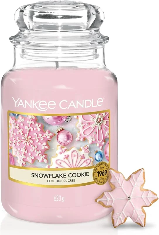 Visita la tienda de Yankee Candle Yankee Candle Vela aromática en tarro grande de Snowflake Cookie, Velas de larga duración: hasta 150 h, Regalos perfectos para mujeres — Cena a la luz de velas