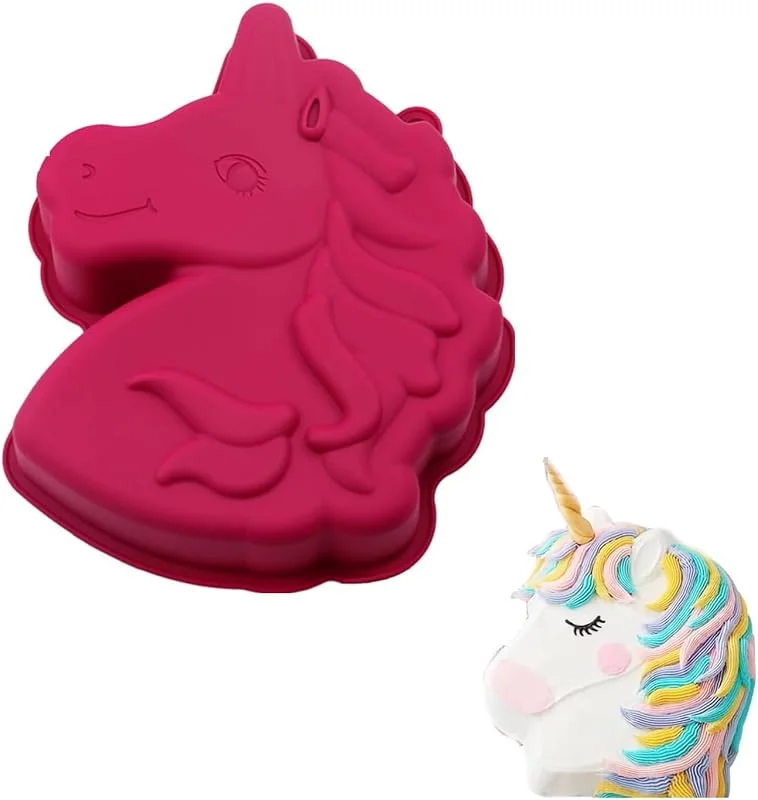 Smavles Molde de Silicona Unicornio 3D para Tartas y Pasteles - para Hornear Espuma y Pastel de Queso — Hogar y cocina