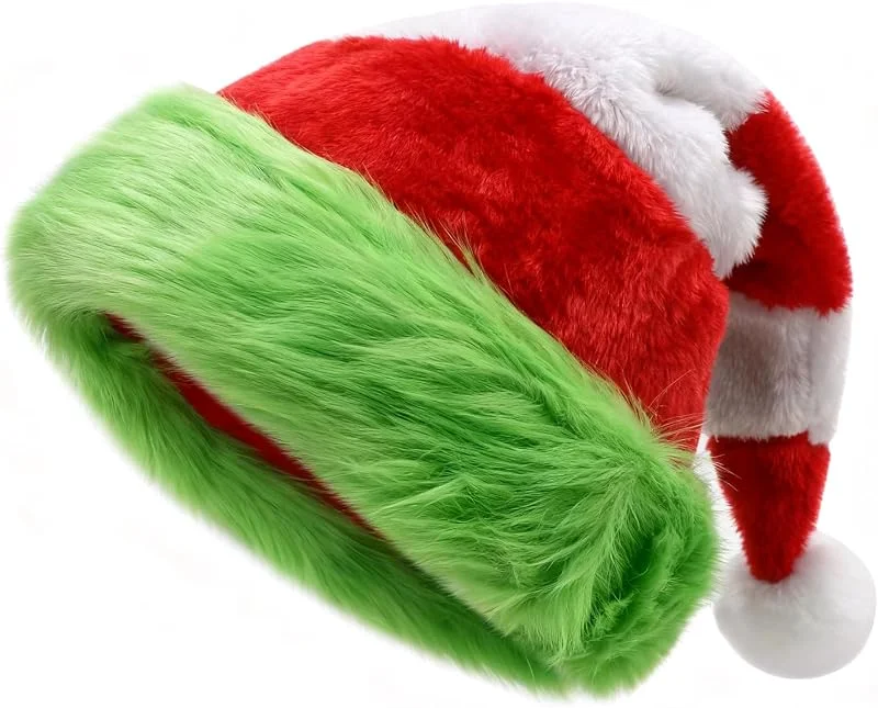 TAGVO Gorro Navideño para Adulto, Gorro Santa Claus Sombrero Navideño Peluche de Invierno Sombrero de Papá Noel para Fiesta Festiva de Año Nuevo — Ropa Navidad