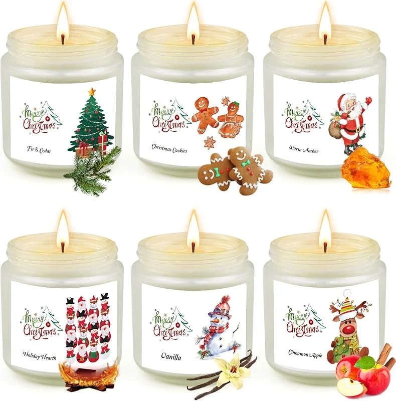Visita la tienda de YINUO LIGHT Velas aromáticas, set de 6 velas perfumadas de Navidad, 100% cera de soja — Cena a la luz de velas