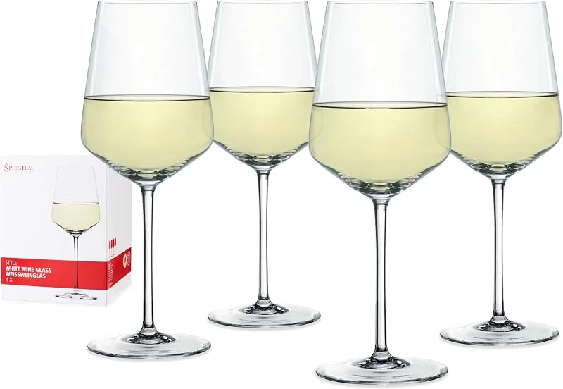 Spiegelau & Nachtmann 4670182 Weißweinglas Set, 4 467, 02 Style — Vino y mesa festiva