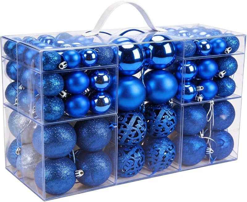 Visita la tienda de Natudeco 100 Bolas árbol Navidad Bolas decoración Artificial para paisajismo Navidad Accesorios decoración Vacaciones duraderos a pruebacaídas Fiestas Celebraciones Patios(Azul) — Decoracion Navidad