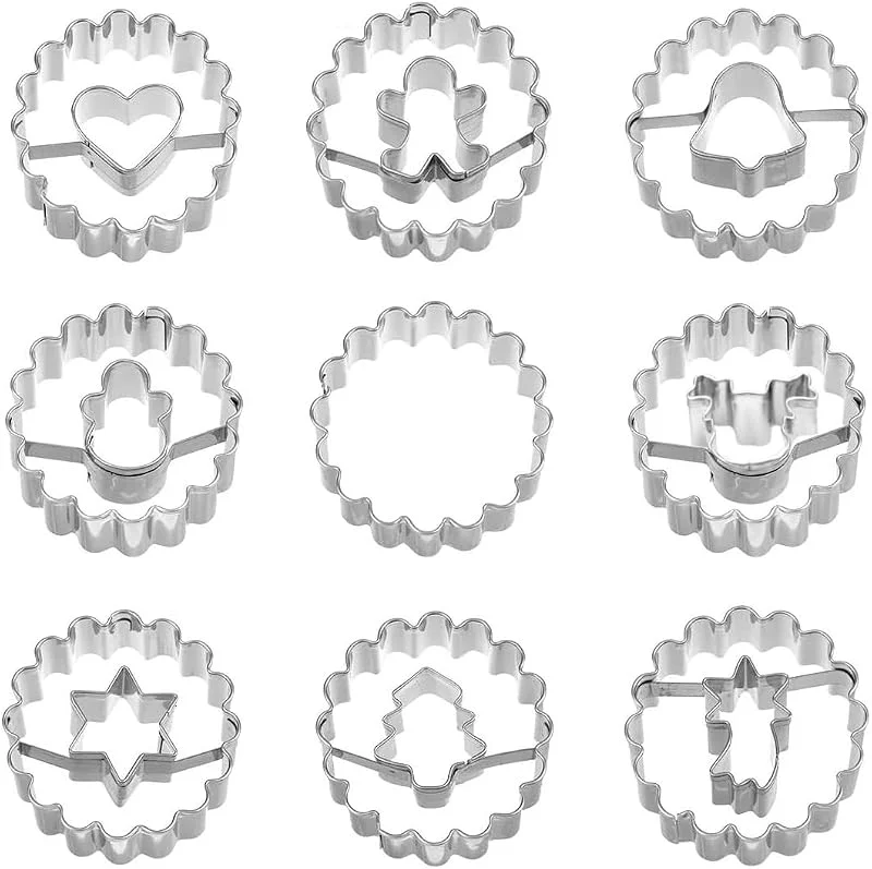 Bluelves Juego de 9 moldes de galletas de Navidad, cortadores de galletas, cortadores de galletas, cortadores de galletas de Navidad, pequeños moldes para galletas, galletas y fondant — Hogar y cocina