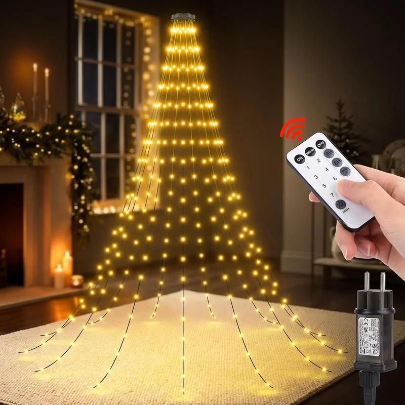 LaiTeny Luces Arbol Navidad - Cadena de Luces para Árbol con IP65 Impermeable 8 Modos Temporizador Memoria (2M 12*Cadena, Blanco Cálido) — Luces Navidad
