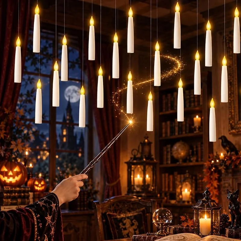 Visita la tienda de Fushabana Velas Colgantes Flotantes LED 20 Uds Mando Varita Navidad Halloween — Luces Navidad