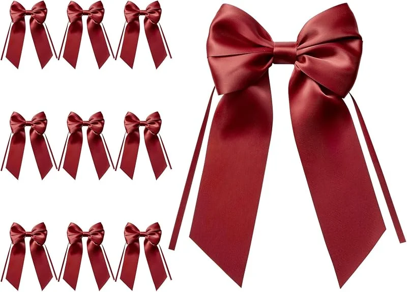 Visita la tienda de MORSUNBELA 10 unidades Lazos Decoración para Bodas Lazo para Regalo Rojo oscuro — Envoltorio regalo