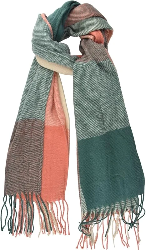 MUNSKT Bufandas de las señoras, invierno largo de lana de hilado de borlas Mantones Wraps para las mujeres, invierno tartán bufanda regalos, invierno cálido grueso chal de cachemira para las mujeres — Ropa Navidad