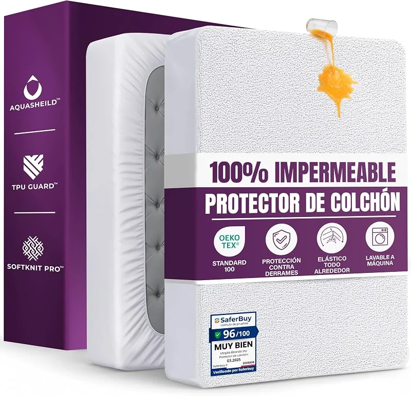 Visita la tienda de Utopia Bedding Protector de Colchón Impermeable 150x200 cm, hasta 30 cm — Vino y mesa festiva