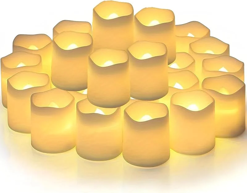 AONAT 24 Piezas Velas LED Sin Llama, Votivas Flotantes, Luz Cálida, Funciona con Pilas, Decoración para Boda, Navidad, Halloween, Fiestas y Hogar — Luces Navidad