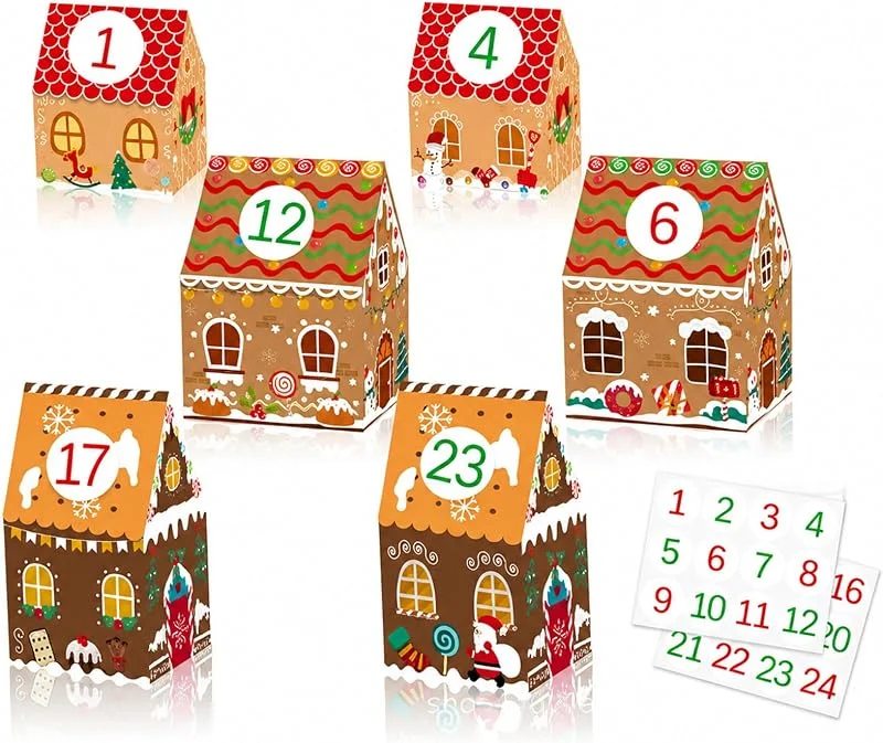 Jutojuvuw 24 calendario de Adviento para rellenar, 3 tamaños numerados — Adviento y mesa