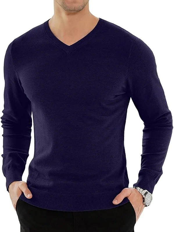 Visita la tienda de KUYIGO KUYIGO Hombres Liso V-Cuello Jumper Slim Fit de Punto Casual de Manga Larga suéter Jersey de Trabajo Suave Caliente Superior de la Oficina Inteligente S-XXL — Ropa Navidad