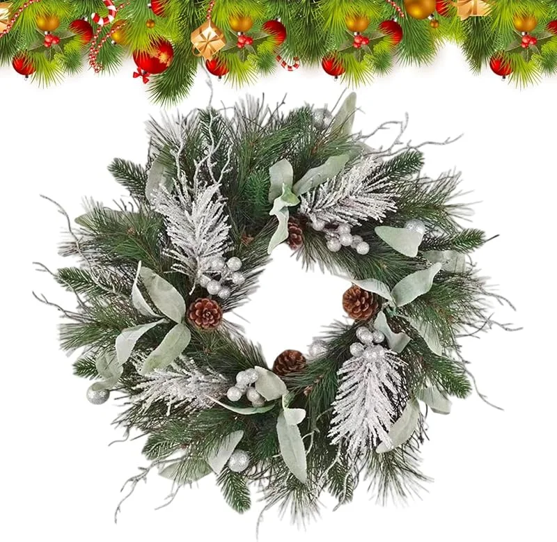 Zqkimzi Guirnalda de Navidad de 50 cm de piñón de pino — Decoracion Navidad