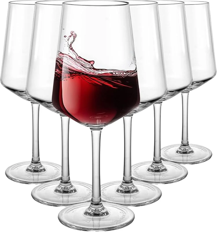 JMIATRY 6 copas de vino reutilizables para PC, 580 ml, para camping, copas de vino tinto, irrompibles, reutilizables, para caravanas, fiestas en la piscina, fiestas en el jardín, festivales y picnics — Vino y mesa festiva