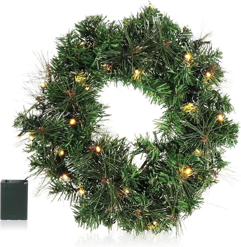 Visita la tienda de com-four COM-FOUR® Corona de Puerta LED Navidad, Corona de Adviento con iluminación — Decoracion Navidad