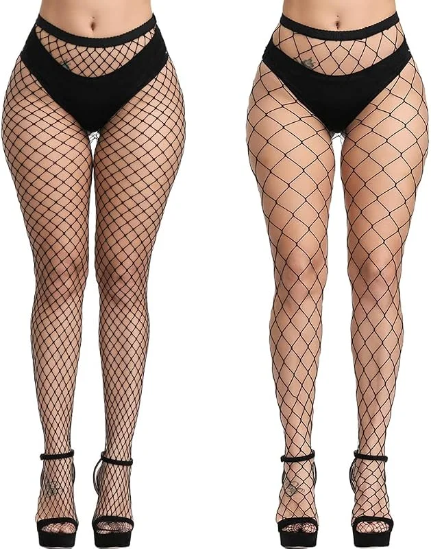 DRESHOW Mujeres Sexy Elástico Medias de Cintura Alta Medias de Rejilla de Calcetines Medias de Malla Pantimedias — Ropa Navidad