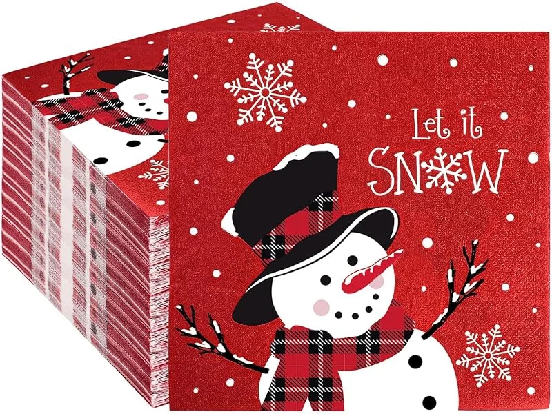 OuryTech 100 uds. de servilletas de Navidad, servilletas navideñas, A — Adviento y mesa