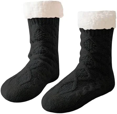 Mayoii Calcetines antideslizantes para mujer, con forro polar, para invierno, Navidad — Ropa Navidad