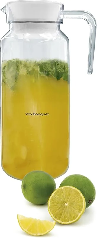 Visita la tienda de VB VIN BOUQUET VB VIN BOUQUET FIA 1298 Jarra acrílica rectangular de 1000 ml con tapa, ligera y resistente, ideal para agua, jugos y bebidas frías — Vino y mesa festiva
