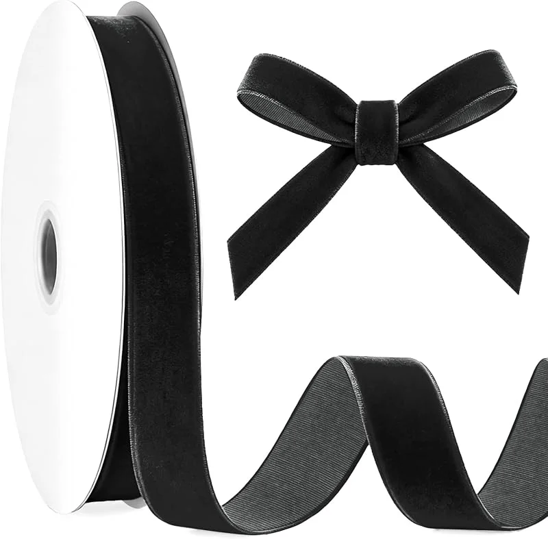 Visita la tienda de G2PLUS G2PLUS Cinta Terciopelo Negro, 20mm x 9m Cinta para Regalos Navidad — Envoltorio regalo