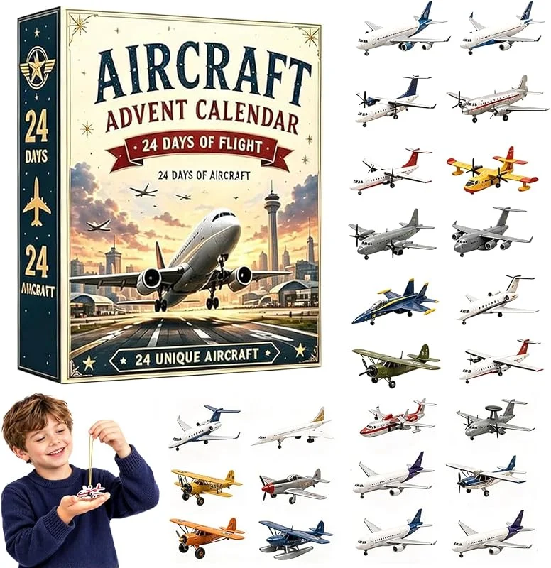 AUOQZ Calendario de Adviento de aviones 2026 cuenta regresiva de Navidad 24 días — Adviento y mesa